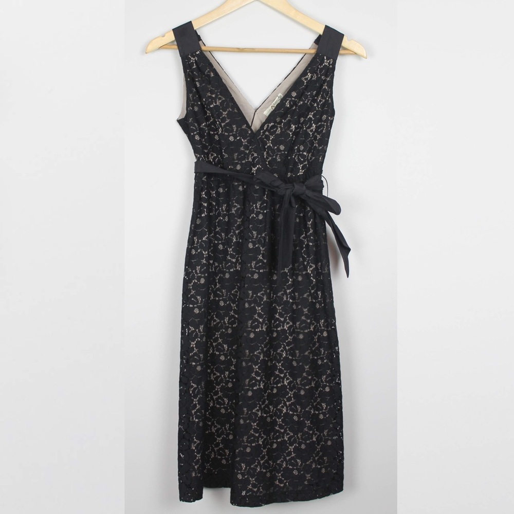 Black Lace Dress with Tie